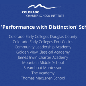 CEC Fort Collins and Douglas County Schools Earn Performance with Distinction Rating for 2021!