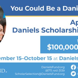 Daniels Scholarship Program application opens 9/15