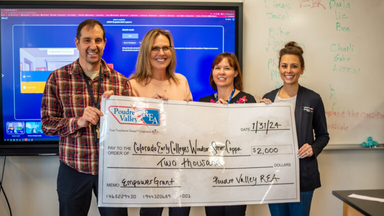 Soaring High: Poudre Valley REA Grants $2,000 for Drone Kits in Colorado Early Colleges Windsor Aviation Class!