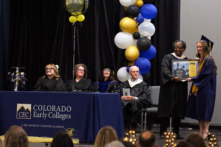 Danica Cooper from CEC Windsor High School accepts her award for "Grit & Growth".