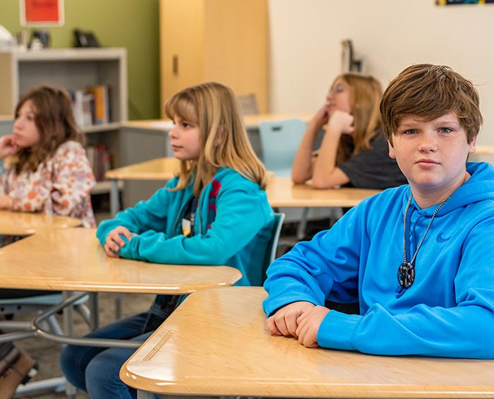 CEC Windsor students learning in the classroom.