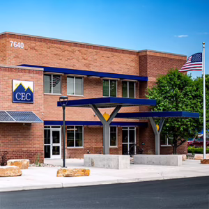 Colorado Early Colleges Windsor High School exterior building image.